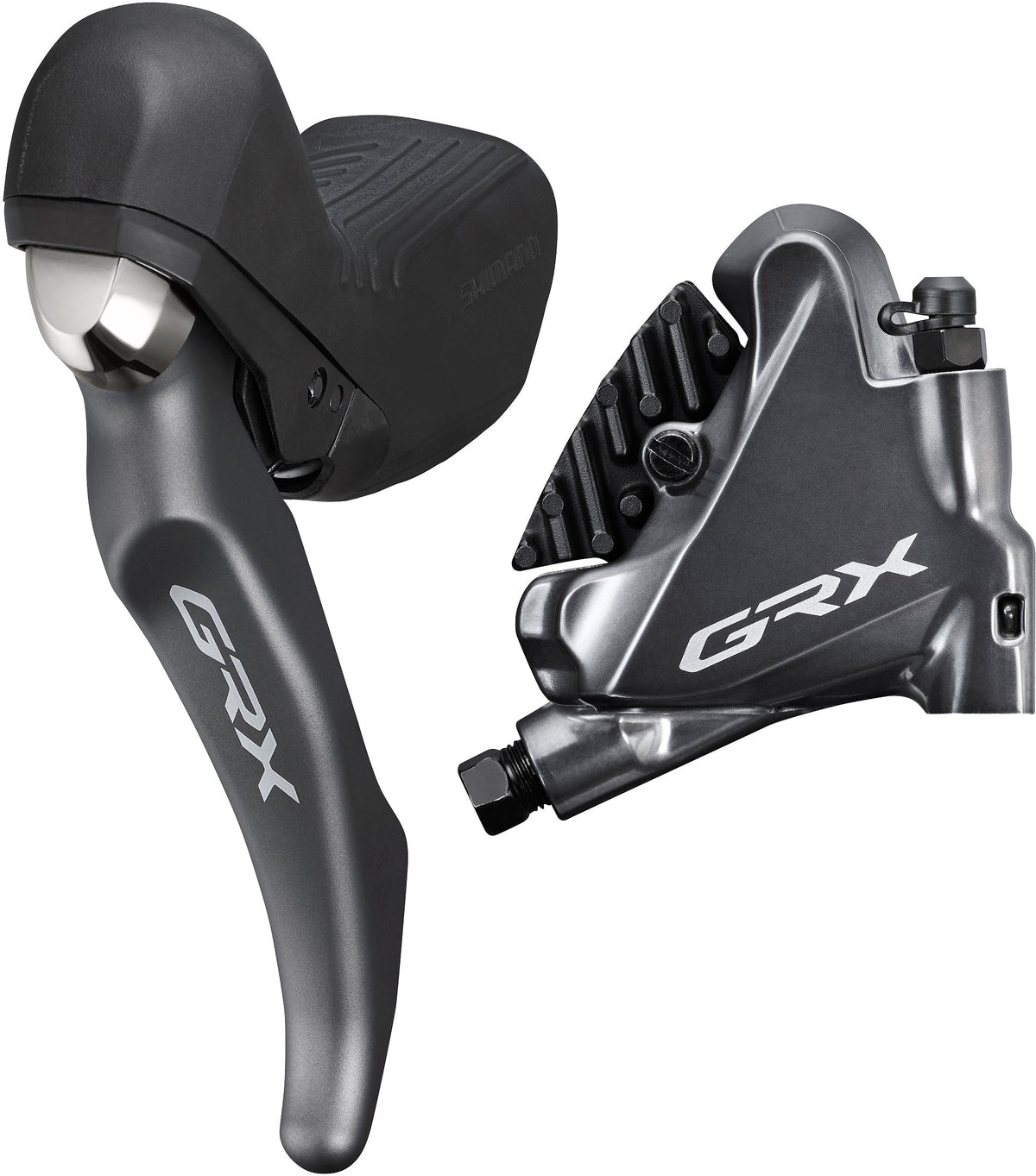 Shimano GRX ST-RX810/BR-RX810 Scheibenbremsset Vorne Flat Mount 2-fach grau/schwarz