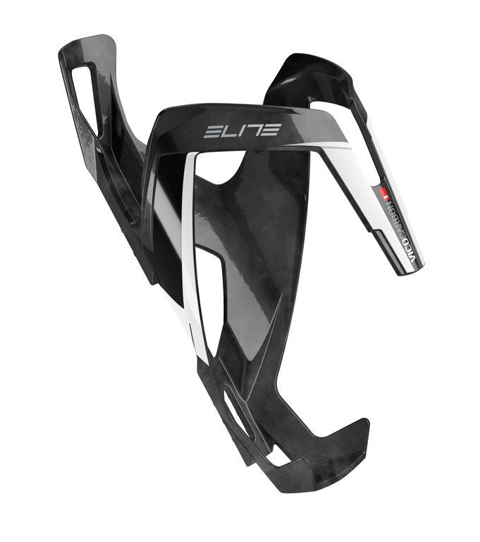 Elite Vico Bottle Holder Carbon glossy white graphic