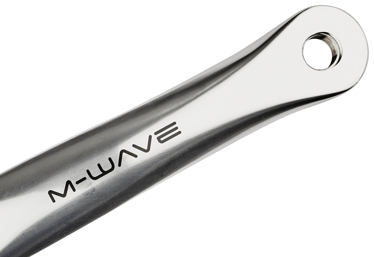 M-Wave Single Speed Kurbelgarnitur 44 Zähne Alu poliert silber/schwarz