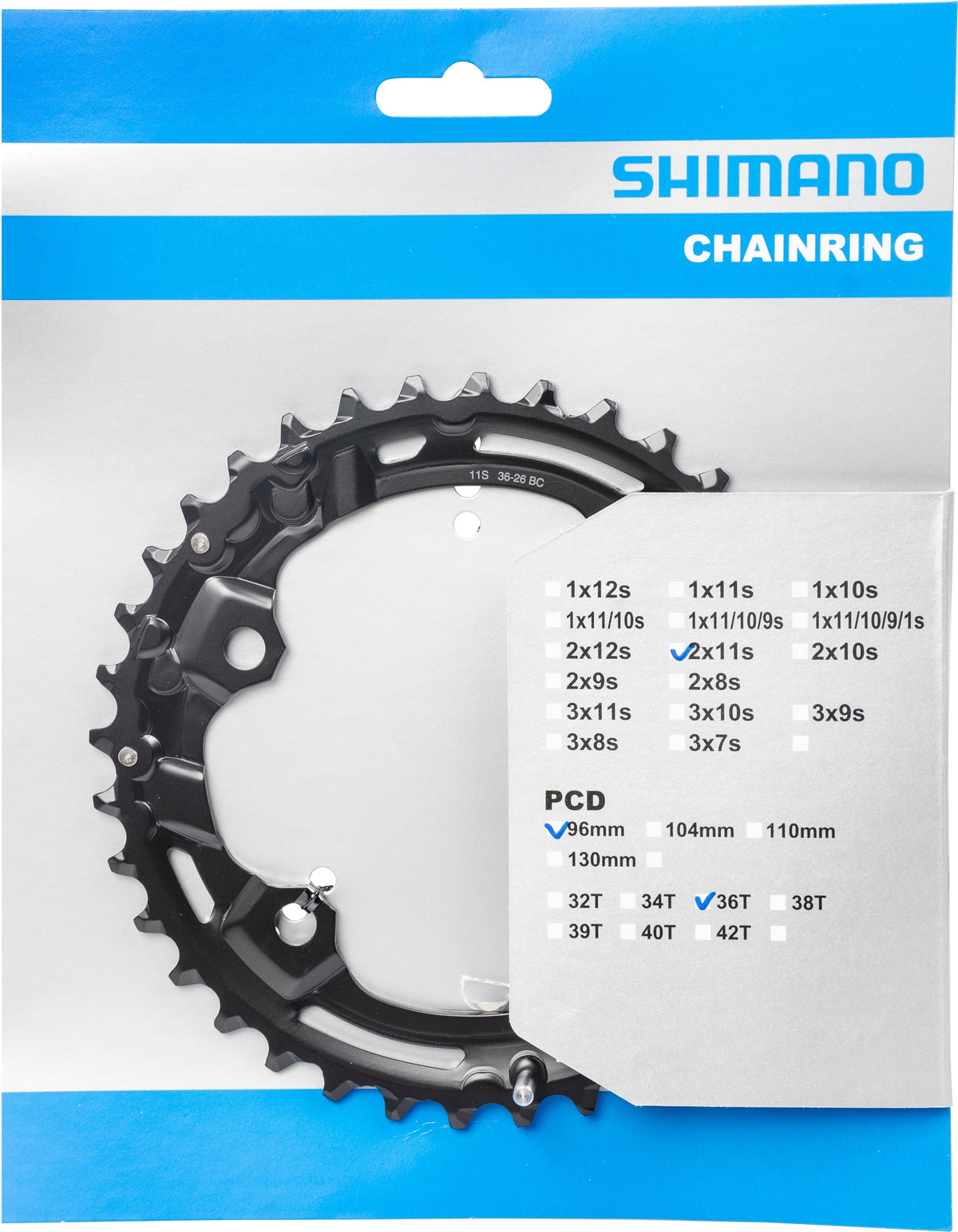 Shimano Deore FC-M5100-2 Kettenblatt 11-fach 96mm schwarz