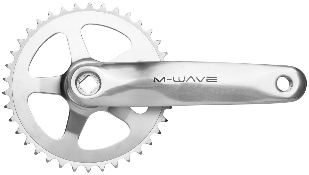 M-Wave Crankset 1fach 38 Zähne Alu/Stahl silber