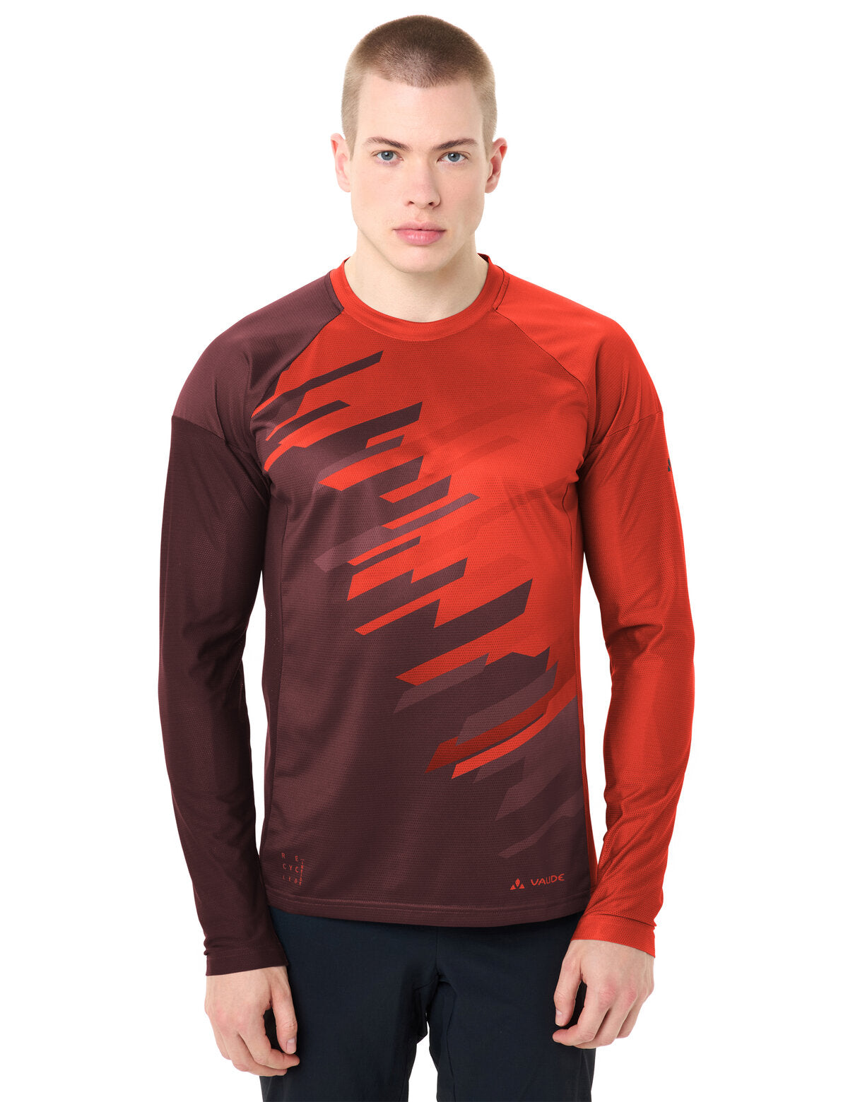 VAUDE Men's Moab LS T-Shirt VI glowing red/black