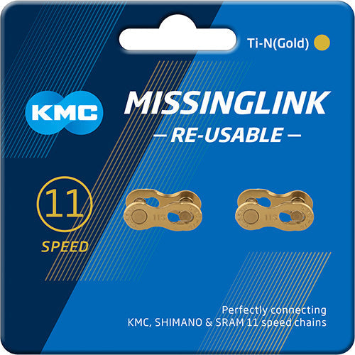 KMC 11R Ti-N Missing Link Kettenverschlussglied 2-Set Shimano/SRAM/KMC 11-fach gold