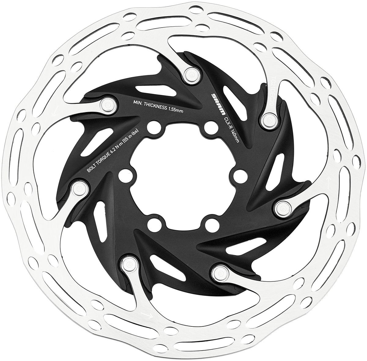 SRAM Centerline XR Rotor Bremsscheibe Zweiteilig Abgerundetes Profil 6-Loch schwarz/silber