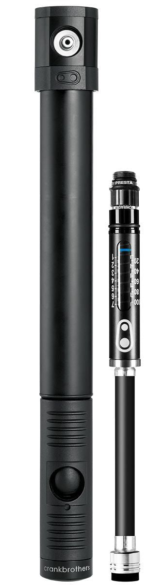 Crankbrothers Klic HV Handpumpe inkl. Rahmenhalter analoges Manometer  Midnight Editionblack